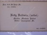 Carte d'affaires Betty Baldwin
